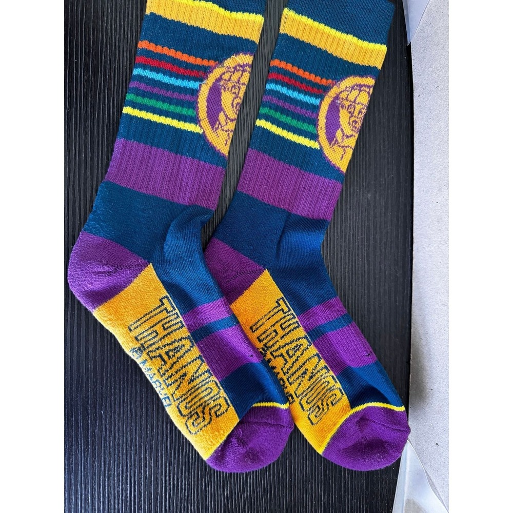 Marvel Thanos Crew Socks Mens Multi Color Striped Infinity War Avengers Marvel